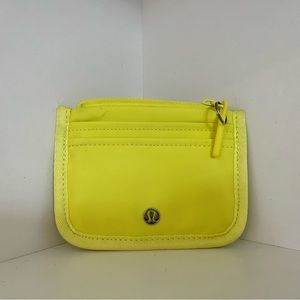 Lululemon card case in electric lemon
